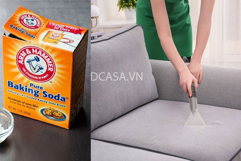 Cách giặt ghế sofa vải bằng baking soda