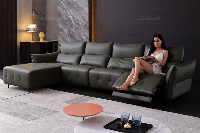 Ghế sofa da đen STM16 