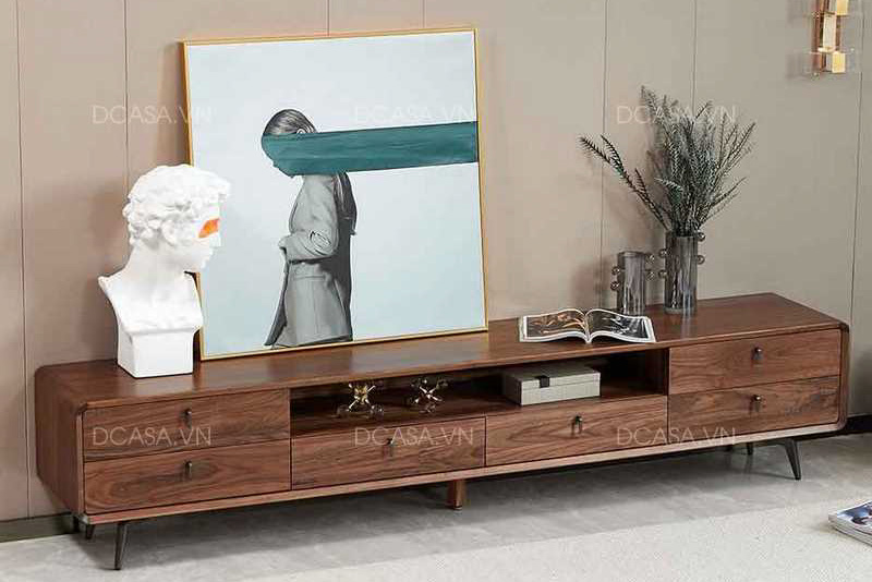 Sử dụng mẫu kệ gỗ tự nhiên KT035 bày trí cho nội thất