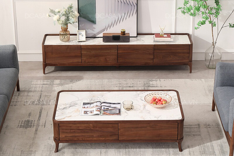 Mẫu bàn trà mặt đá BT044