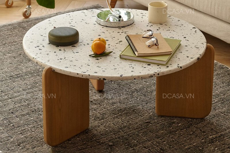 Bàn Trà Tròn Mặt Đá BT063