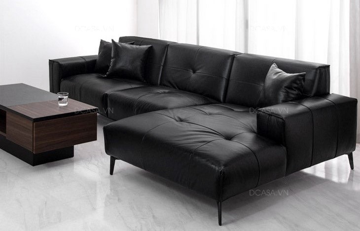 Sofa da màu đen DSD34