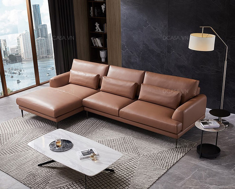 Ghế sofa màu nâu da bò DSD10