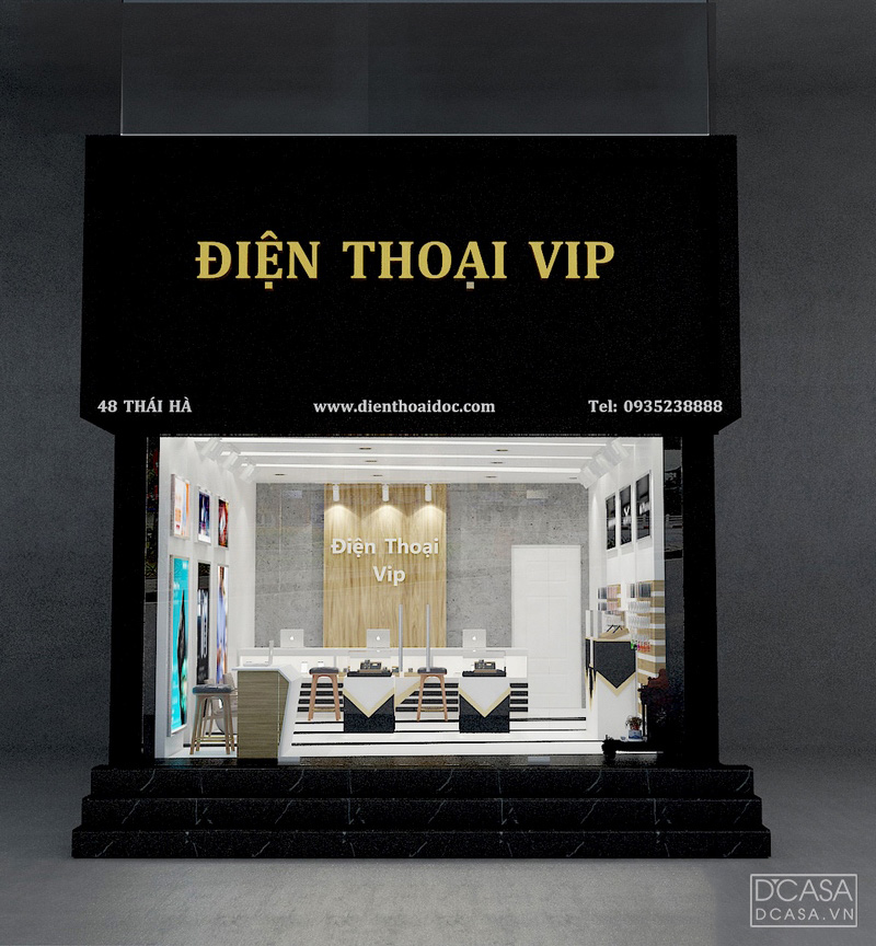Thiết kế nội thất cửa hàng điện thoại vip Thái Hà