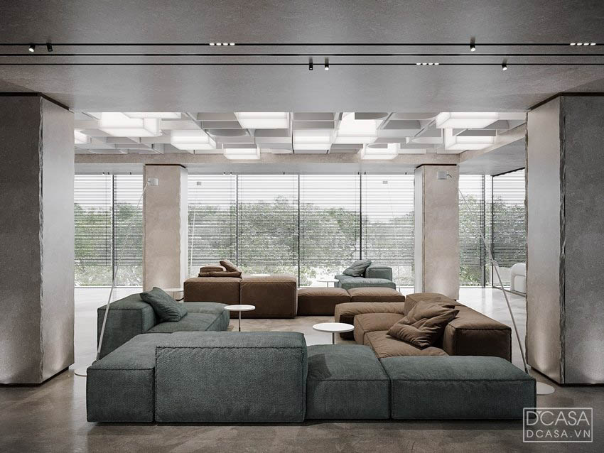 Thiết kế văn phòng có bộ sofa cao cấp